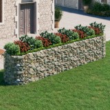 vidaXL Strat &icirc;nălțat gabion, 500x100x100 cm, fier galvanizat