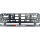 Set 2 bucati, suport numar inmatriculare Carbon, Audi Sport