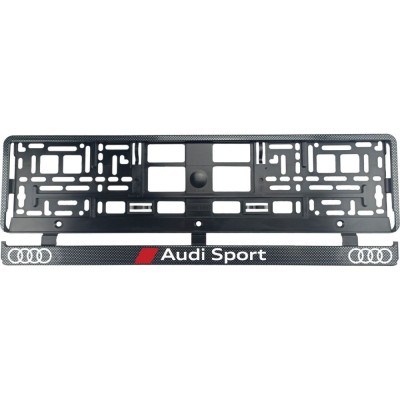 Set 2 bucati, suport numar inmatriculare Carbon, Audi Sport foto