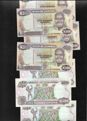 Rar! Zambia 500 kwacha 1991 unc pret pe bucata foto