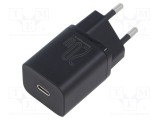 BASEUS Alimentator Pulsatoriu Plug-in USB C 5-9V 20W Negru