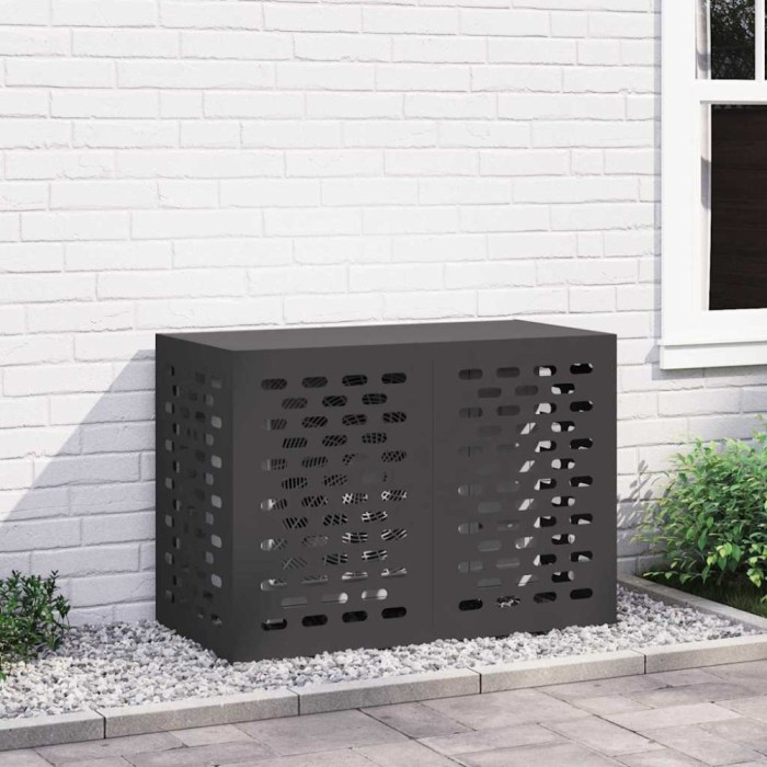 vidaXL Husă pentru aer condiționat Negru 100 x 50 x 70 cm Oțel 865897