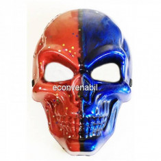 Masca de Halloween si Carnaval Craniu Albastru Rosu cu stelute foto