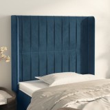 VidaXL Tăblie pat cu aripioare albastru &icirc;nchis 83x16x118/128cm catifea