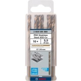 Bosch PRO Stainless Steel HSS-Co - Set burghie metal HSS-CO 5.5 mm tija cilindrica 10 bucati
