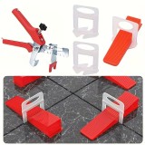 Kit PRO nivelare gresie si faianta, cleste inclus, 100 cleme 1.5 mm si 100 pene