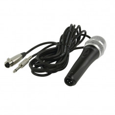 Microfon cu fir Konig, cablu 5 m, 50-15000 Hz, jack 6.35 mm, metalic foto