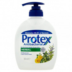 Sapun Lichid Antibacterial PROTEX Herbal, 300 ml, cu Pompita, Cu Extract din Plante, Parfum Proaspat, Sapun Antibacterian, Sapunuri Lichide Antibacter