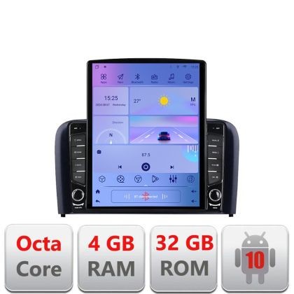 Navigatie Volvo S80 2004-2006 G-S80 ecran tip TESLA 9.7&quot; cu Android Radio Bluetooth Internet GPS WIFI 4+32GB DSP 4G Oc CarStore Technology