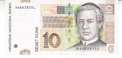 M1 - Bancnota foarte veche - Croatia - 10 kuna - 2001