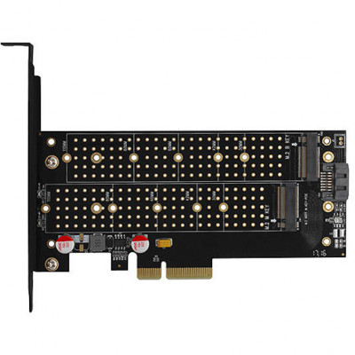Adaptor Intern PCEM2-D PCI-E 3.0 4x - DUAL M.2 SSD (NVMe + SATA) Voltaj Dual SSD pana la 110mm AXAGON foto
