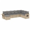 Set canapele de gradina, 8 piese, cu perne, bej, poliratan