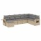 Set canapele de gradina, 8 piese, cu perne, bej, poliratan