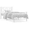 VidaXL Cadru de pat metalic cu tăblie de cap/picioare, alb, 90x200 cm
