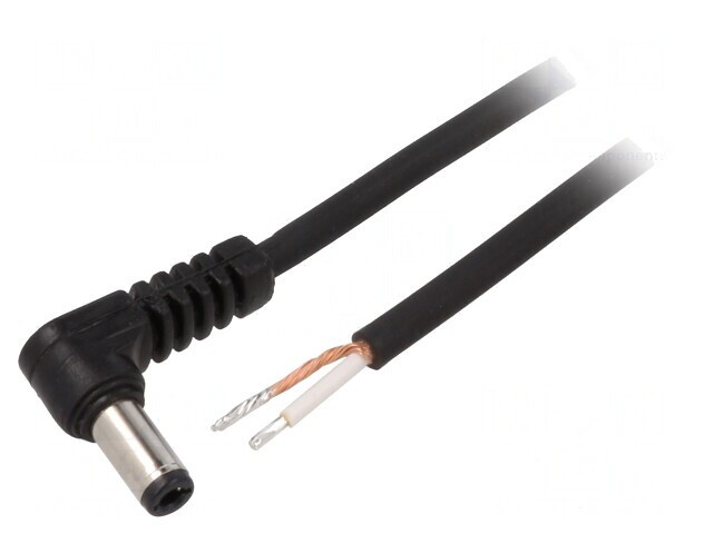 Cablu Alimentare 1x0,75mm2 DC 5,5/2,5 Mufă Unghi Negru 1,5m