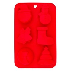 Forma de copt din silicon cu 6 compartimente,modele Craciun,26x17x2.5 cm