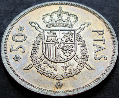 Moneda 50 PESETAS - SPANIA, anul 1976 (model 1975) * cod 1567 = UNC luciu batere foto