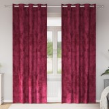 Gossi draperii din catifea 2 bucati cu gromete bordo 245x140 cm