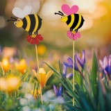 Decor gradina albina pe bat, figurina decorativa pentru ghiveci si gradina, ornament 33 cm