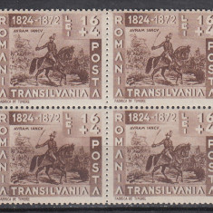 ROMANIA 1942 LP 150 AVRAM IANCU BLOC DE 4 TIMBRE MNH