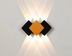 Aplica LED Perete Exterior IP65, romburi colorate Moderna 6W Lumina calda