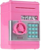 Seif electronic-skarboncă cu PIN, roz, lumini și sunete, auto-atragere bancnote