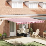 vidaXL Cortina Retractabilă Manual Roșu și Alb 450 &times; 300 cm 3330914