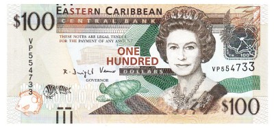 Caraibe Eastern Caribbean 100 Dolari 2012 P-55 UNC foto