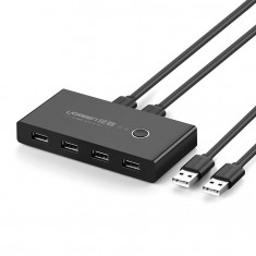 Ugreen Cutie De Comutare HUB Comutator 4x USB 2.0 Splitter USB Pentru Două Computere Negru (30767) 30767-UGREEN