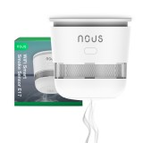 Detector de fum Smart NOUS E17, Wi-Fi 2.4 GHz, senzor fotoelectric, alarma sonora 85 dB, notificari pe telefon, compatibil Alexa si Google Assistant,
