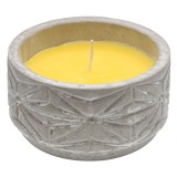 Ghiveci Ceramic Gri cu Lumanare și Design Geometric, CMCLASS