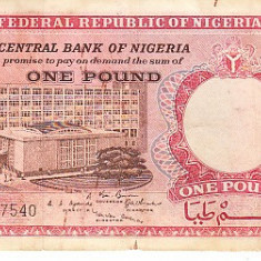 M1 - Bancnota foarte veche - Nigeria - 1 lira - 1967