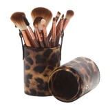 Set 12 Pensule Machiaj, Etui Depozitare Leopard, Makeup