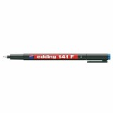 Marker permanent Edding OHP 141F, corp plastic, varf rotund, 0. 6 mm, albastru