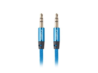 Cablu minijack 3,5 mm M/M 3 pini 2 m blu foto