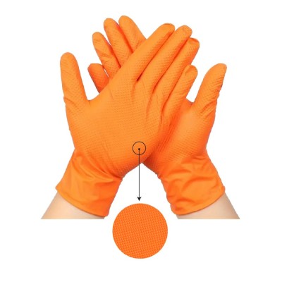 Manusi din nitril orange, 100 bucati, marime L, TOOLHUB foto