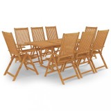 Cumpara ieftin Set mobilier de grădină, 9 piese, lemn masiv de tec