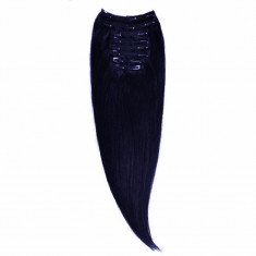 Clip-On Par Natural Volum 40cm 140gr Negru Albastrui #1(blue black) foto