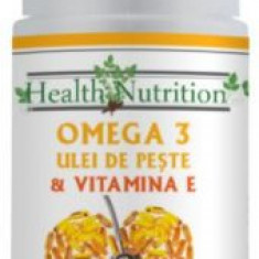 Omega 3 ulei de peste 500mg + Vitamina E 5mg, 60 capsule moi, Health Nutrition