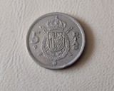 Spania - 5 pesetas (1975) - regele Juan Carlos I - monedă s370, Europa