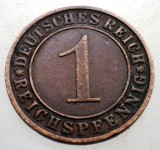 B.200 GERMANIA WEIMAR 1 REICHSPFENNIG 1934 D