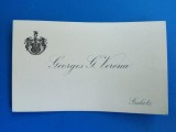 CARTE DE VIZITA GEORGES VERONA GALATZ GALATI cu Blazon