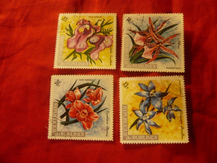 Serie mica Burundi 1972 - Flora , 4 val. stampilate