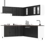 vidaXL Set dulap de bucătărie 11 piese &bdquo;Lucca&rdquo; lemn negru prelucrat 3314922