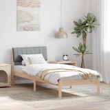 VidaXL Cadru de pat Maro și gri deschis 75 x 190 cm Lemn masiv de pin 878719