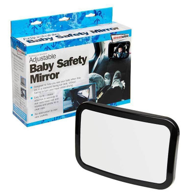 Oglinda retrovizoare interioara suplimentara pentru supraveghere copil cu fixare la tetiera, dimensiuni 28x19cm foto
