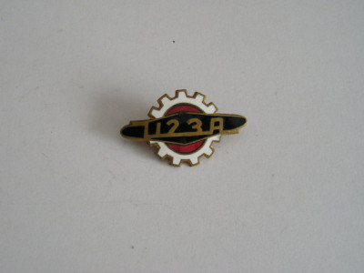 QW9 I 29 - Insigna - tematica tehnica - simbol roata dintata - 123A foto