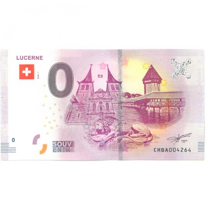 !!! 0 EURO SOUVENIR - ELVETIA , LUCERNA - 2018.1 - UNC // NU TRIMIT PRIN CURIER