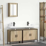vidaXL Set de mobilier pentru baie cu raft 3 pcs Maro 60 x 30 x 60 cm