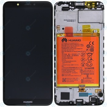 Huawei Y7 2018 (LDN-L01, LDN-L21) Capac frontal modul display + LCD + digitizer + baterie negru 02351USA foto